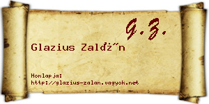 Glazius Zalán névjegykártya